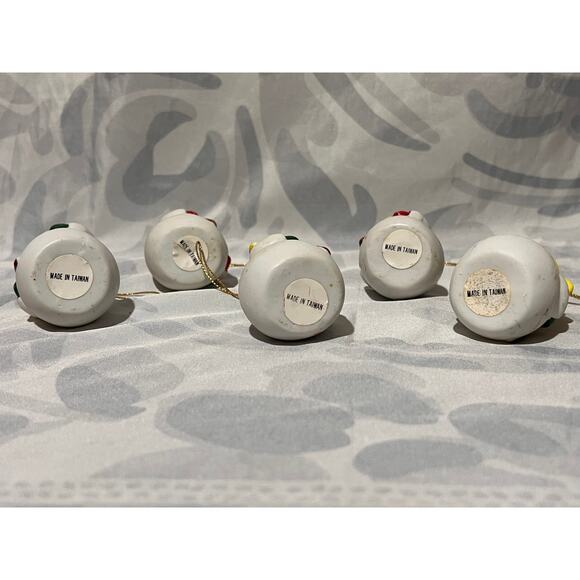 Snowman Ornament Bisque Ceramic Hand-Painted Lot of 5 Christmas Hand-Made Frosty - Picture 9 of 11